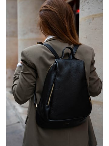 Victor & Hugo Paris Leder-Rucksack "Sadie" in Schwarz - (B)25 x (H)45 x (T)5 cm