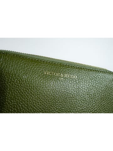 Victor & Hugo Paris Leren portemonnee "Selma" groen - (B)20 x (H)10 x (D)3 cm