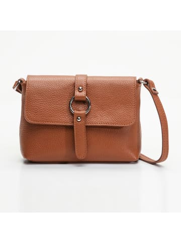 Victor & Hugo Paris Leder-Umhängetasche "Ring" in Hellbraun - (B)21 x (H)16 x (T)5 cm