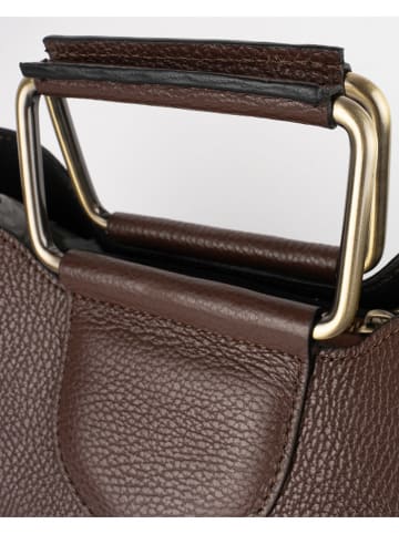 Victor & Hugo Paris Leder-Henkeltasche "Biana" in Braun - (B)29 x (H)25 x (T)13,5 cm