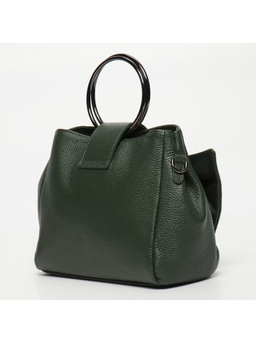 Victor & Hugo Paris Leren handtas "Alix" donkergroen - (B)25 x (H)20 x (D)10 cm
