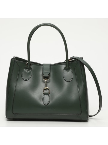 Victor & Hugo Paris Leder-Henkeltasche "Beryn" in Dunkelgrün - (B)31 x (H)22 x (T)11,5 cm