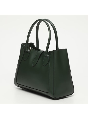Victor & Hugo Paris Leder-Henkeltasche "Beryn" in Dunkelgrün - (B)31 x (H)22 x (T)11,5 cm