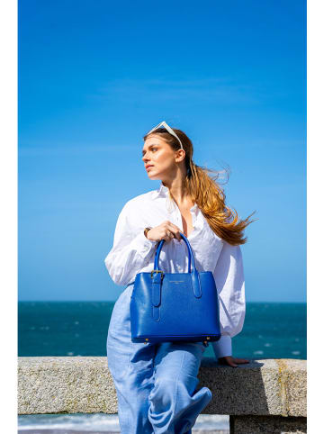 Victor & Hugo Paris Leren handtas "Tuileries" blauw - (B)31 x (H)23 x (D)11 cm