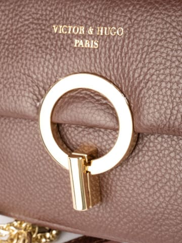 Victor & Hugo Paris Umhängetasche "Sarya" in Braun - (B)20 x (H)14 x (T)6 cm