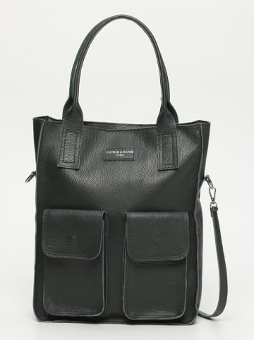 Victor & Hugo Paris Leder-Shopper "Noa" in Schwarz - (B)34 x (H)38 x (T)11 cm