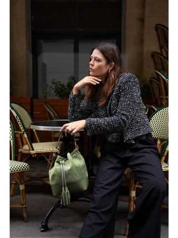 Victor & Hugo Paris Leder-Henkeltasche "Mini Livy" in Khaki - (B)18 x (H)21,5 x (T)11 cm