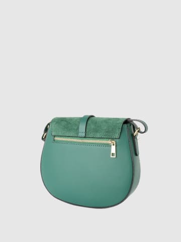 Victor & Hugo Paris Leder-Umhängetasche "Amel" in Grün - (B)22,5 x (H)18,5 x (T)6 cm