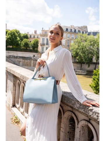 Victor & Hugo Paris Leder-Henkeltasche in Hellblau - (B)26 x (H)13 x (T)3 cm
