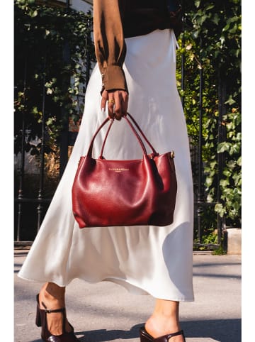 Victor & Hugo Paris Leder-Henkeltasche "Allegra" in Bordeaux - (B)30 x (H)20 x (T)14 cm