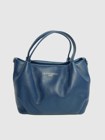 Victor & Hugo Paris Leren handtas "Allegra" donkerblauw - (B)30 x (H)20 x (D)14 cm