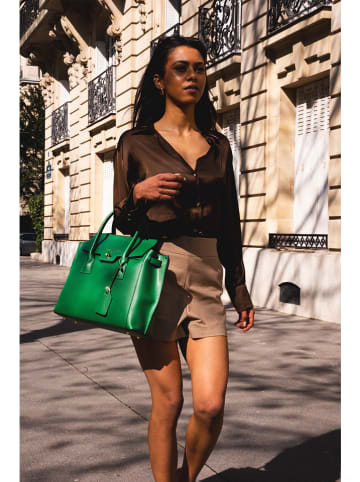 Victor & Hugo Paris Leren handtas "Jane" groen - (B)36 x (H)35 x (D)24 cm