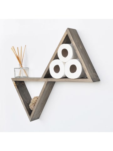 HanahHome Wandregal in Braun - (B)55 x (H)50 x (T)9 cm