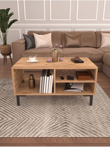 HanahHome Couchtisch "Anya" in Hellbraun - (B)90 x (H)47 x (T)50 cm