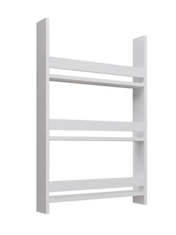 HanahHome Regał "Artemis" w kolorze białym na książki - 60 x 120 x 10 cm