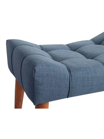 HanahHome Pouf "New Cool" in Blau/ Hellbraun - (B)58 x (H)45 x (T)40 cm