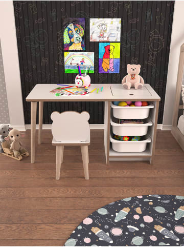 HanahHome 2-delige set: bureau met stoel "Soho" wit