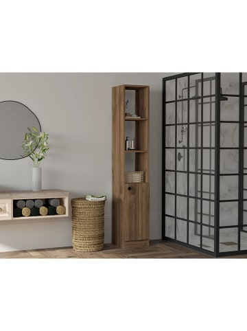 HanahHome Badezimmerschrank in Braun - (B)30 x (H)170 x (T)29,6 cm