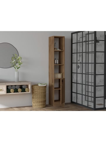 HanahHome Badezimmerschrank in Braun - (B)30 x (H)170 x (T)29,6 cm