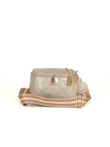 Anna Morellini Leder-Umhängetasche "Domenica" in Gold - (B)19 x (H)15 x (T)8 cm