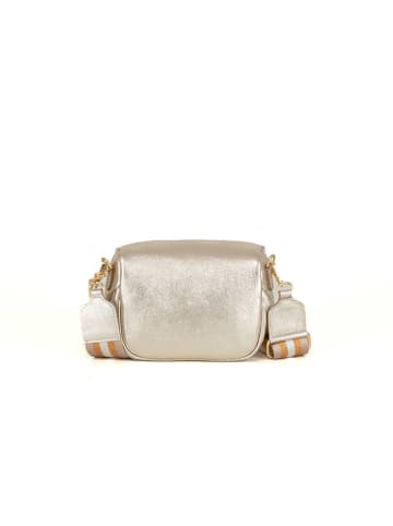 Anna Morellini Leder-Umhängetasche "Domenica" in Gold - (B)19 x (H)15 x (T)8 cm