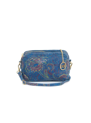Mia Tomazzi Leren schoudertas "Zamagna" blauw - (B)21 x (H)14 x (D)8 cm