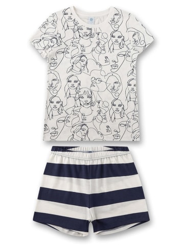 Sanetta Pyjama in Weiß/ Dunkelblau