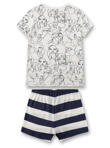 Sanetta Pyjama in Weiß/ Dunkelblau