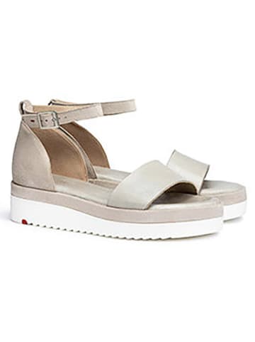 LLOYD Leder-Keilsandalen in Grau