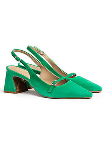 LLOYD Leder-Slingpumps in Grün