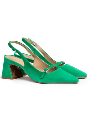 LLOYD Leder-Slingpumps in Grün