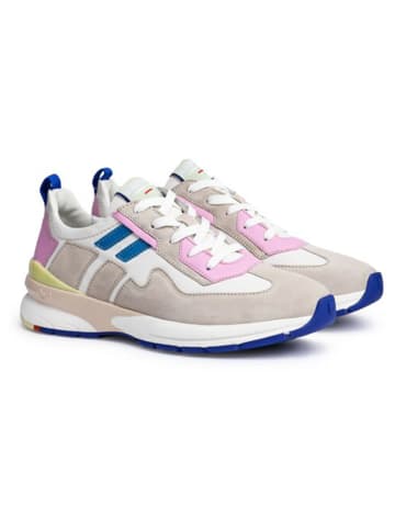 LLOYD Leren sneakers beige/blauw/lichtroze