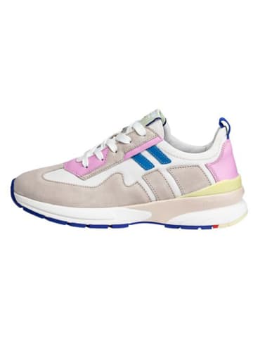 LLOYD Leren sneakers beige/blauw/lichtroze