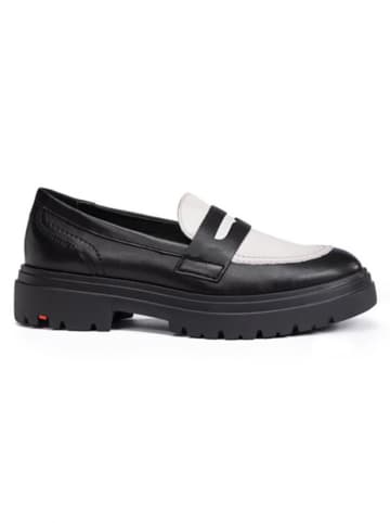 LLOYD Leder-Slipper in Schwarz/ Weiß