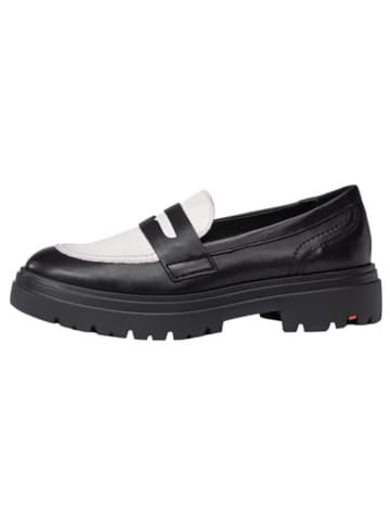 LLOYD Leder-Slipper in Schwarz/ Weiß