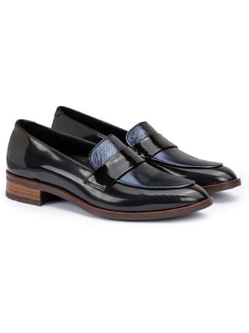 LLOYD Leder-Slipper in Schwarz/ Dunkelblau