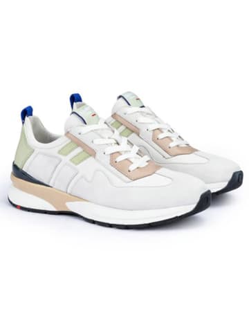 LLOYD Leder-Sneakers in Weiß/ Beige/ Salbei