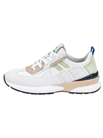 LLOYD Leder-Sneakers in Weiß/ Beige/ Salbei