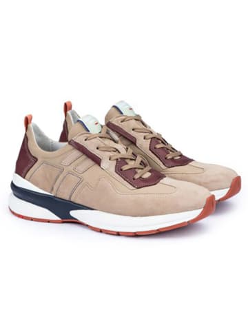 LLOYD Leder-Sneakers in Beige/ Bordeaux