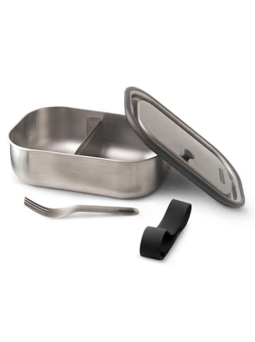 Black+Blum Pojemnik w kolorze srebrno-czarnym na lunch - 20 x 6,5 x 15 cm