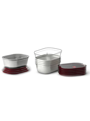 Black+Blum 3-delige set: lunchboxen zilverkleurig - (B)19 x (H)7,3 x (D)14,6 cm