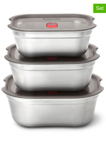 Black+Blum 3er-Set: Lunchboxen in Silber - (B)17,5 x (H)6,5 x (T)13 cm