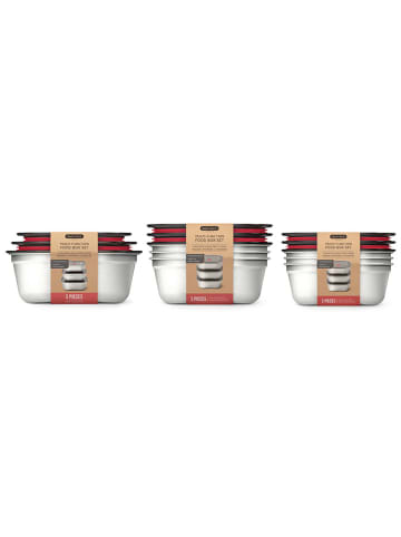 Black+Blum 3-delige set: lunchboxen zilverkleurig - (B)17,5 x (H)6,5 x (D)13 cm