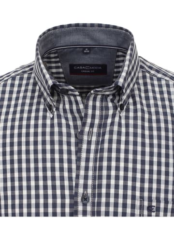 CASAMODA Blouse - regular fit - donkerblauw/wit