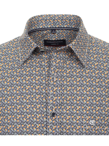 CASAMODA Hemd - Regular fit - in Orange/ Dunkelblau
