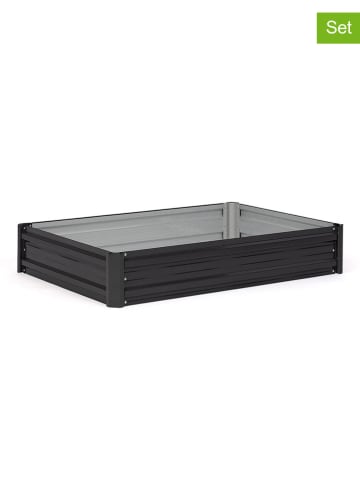 Inkazen 2er-Set: Gemüsegärten in Schwarz - (L)115 x (B)80 x (H)20 cm