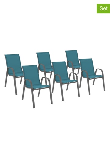 Inkazen 6er-Set: Gartenstühle in Blau - (B)51,5 x (H)84 x (T)68 cm