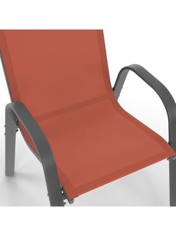 Inkazen 6-delige set: tuinstoelen terracotta - (B)51,5 x (H)84 x (D)68 cm