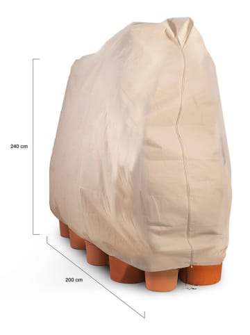 Inkazen 2er-Set: Pflanzen-Winterschutzhüllen in Beige - (B)200 x (H)240 cm