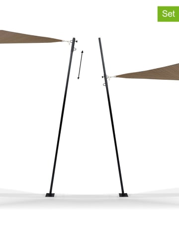 Inkazen 2er-Set: Verstellbare Sonnensegelstangen in Schwarz - (H)220 cm